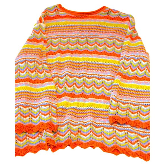 Jessica Simpson 3X Plus Size Rainbow Chevron Bell Sleeve Sweater Boho Y2K - Picture 7 of 8